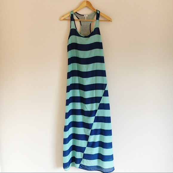 Splendid Wide Rugby Striped Silk Blend Maxi Dress - Picture 3 of 8